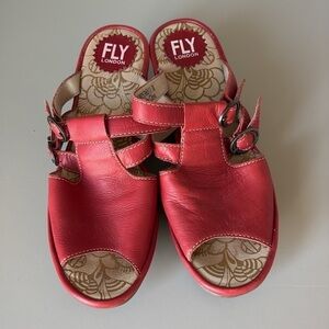 Fly London Peep Toe Wedge Sandals Size 38